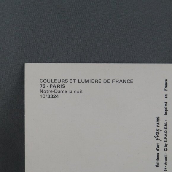 Vintage Postcard - Notre Dame at Night Paris - Yvon Paris - Picture 3 of 4